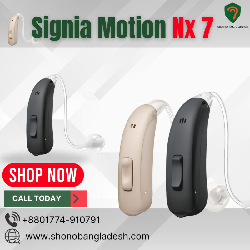 Signia Motion Nx 7 hearing aid behind the ear