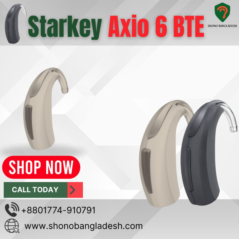 Starkey Axio 6 BTE hearing aid for mild to severe hearing loss in Bangladesh