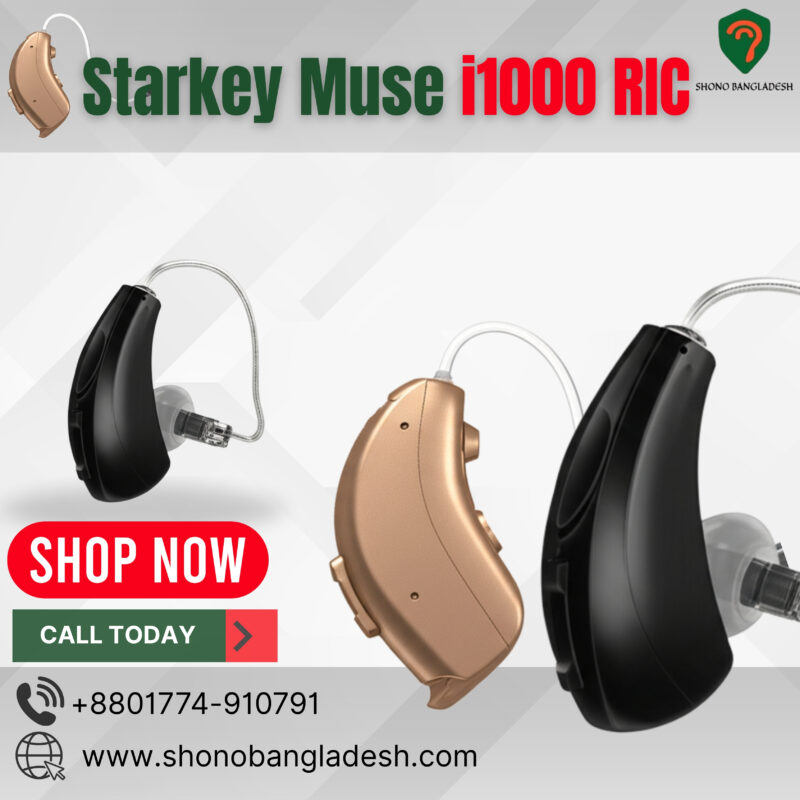 Starkey Muse i1000 RIC hearing aid for mild to moderate hearing loss in Bangladesh