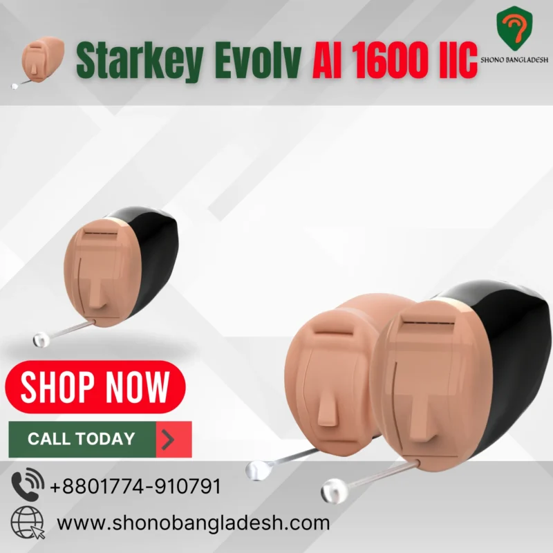 Starkey Evolv AI 1600 IIC hearing aid in Bangladesh